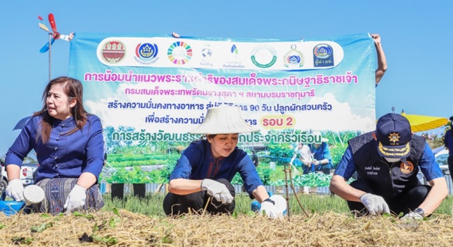 จังหวัดกำแพงเพชรจัดกิจกรรม เปิดโครงการ ปลูกผักสวนครัว เพื่อสร้างความมั่นคงทางอาหารที่ บ้านคลองเรือ จังหวัดกำแพงเพชร 