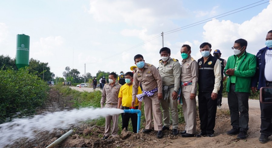 สทบ.เขต 7 (กำแพงเพชร) ส่งมอบโครงการพัฒนาน้ำบาดาลเพื่อเกษตรแปลงใหญ่ ให้ชาวบ้านนิคมทุ่งโพธิ์ทะเล